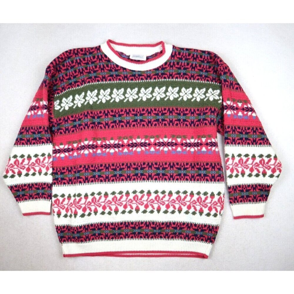 ARIELLE - VINTAGE WOMEN'S PINK PULLOVER SWEATER  - SIZE L